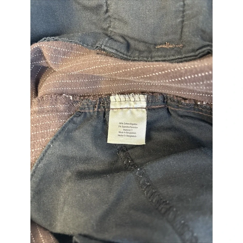 St John's Bay Bermuda Shorts Women SZ 16W Brown W/White Pinstripes Stretch Style